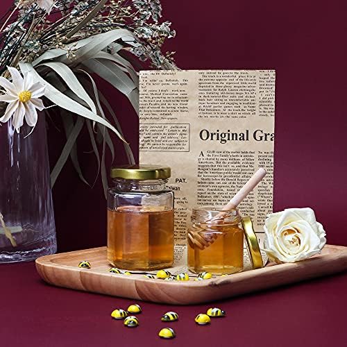 24 Pack 15oz Mini Hexagon Honey Jars with Gold Lids