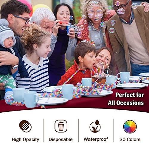 Exquisite 4-Pack Burgundy Plastic Tablecloth - 54In x 108In