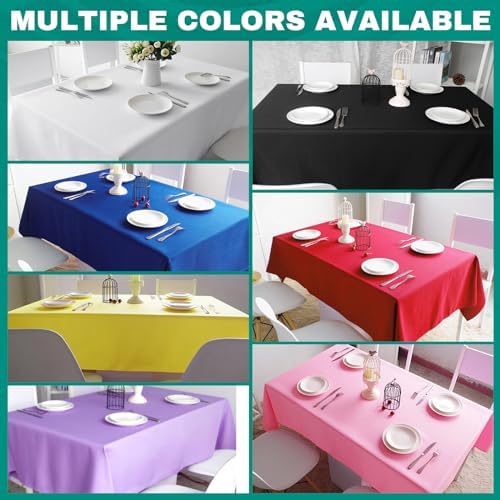 50 Pack Black Plastic Tablecloths for Rectangle Tables
