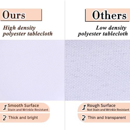 Kesfey 6 Pack White Tablecloths 60x102 Inch