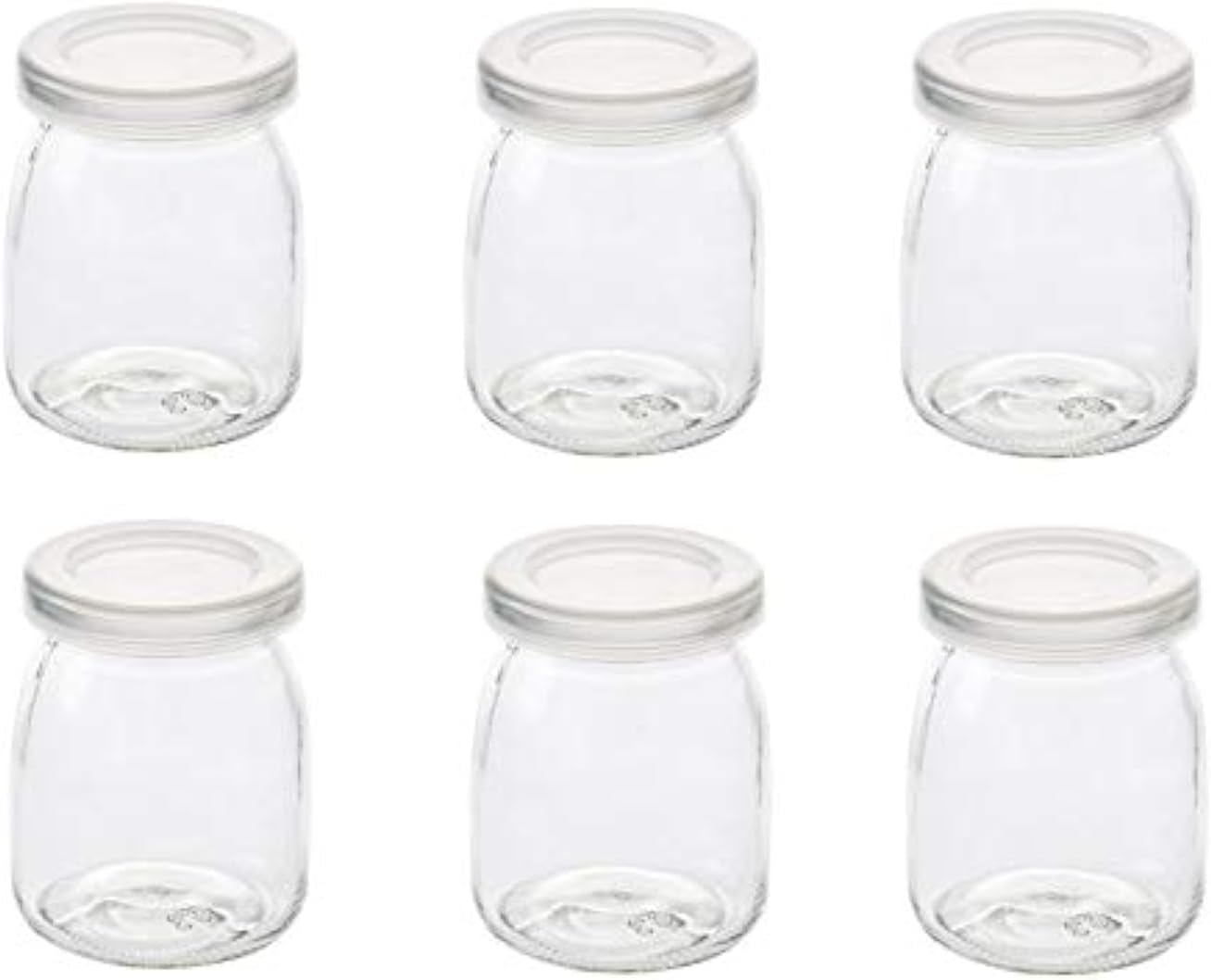 6 Pcs Yogurt Pudding Jars With Plastic Lids 7 Oz