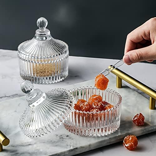Crystal Clear Castle Jar with Lid Set of 2