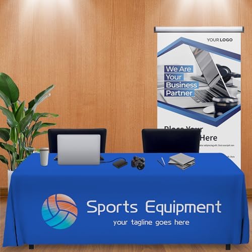 Custom Table Cloth with Business Logo Text 4FT