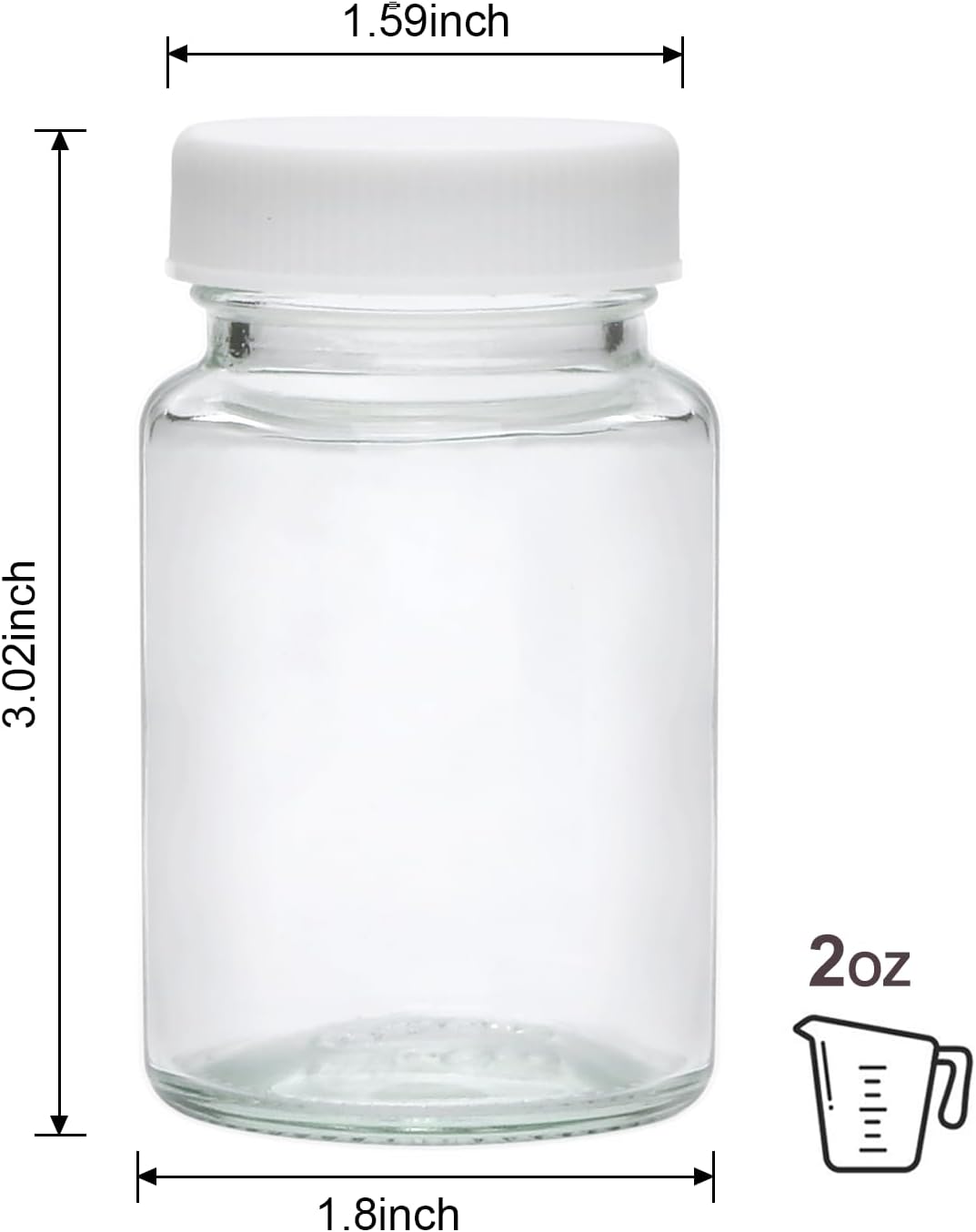 48 Pack 2 Oz Juice Shot Bottles with Caps Glass Mini Jars