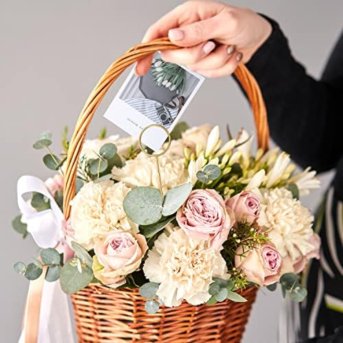 Hotop 30 Pcs Gold Floral Card Holder Stick for Wedding and Party