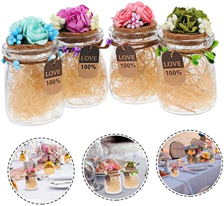 STOBAZA 4Pcs Candy Containers with Cork for Wedding Decor and Storage