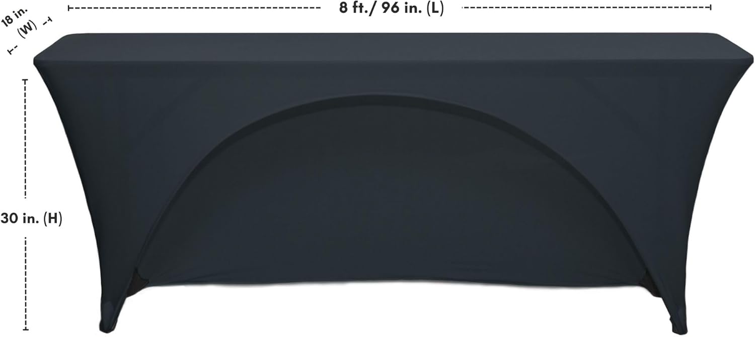 Your Chair Covers - Spandex 8 Ft x 18 Inches Black