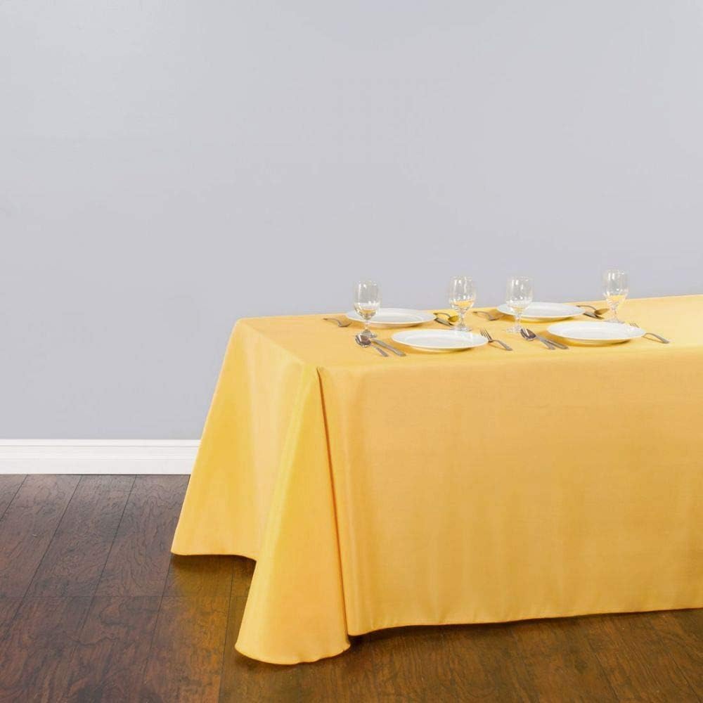 Linenlanding 90x132 Inch Rectangular Tablecloth Gold Harvest Color 10 Pack