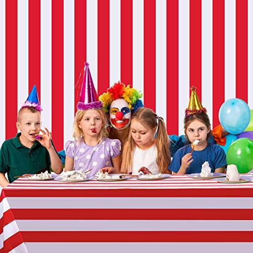 Ctosree Red and White Striped Tablecloth Roll