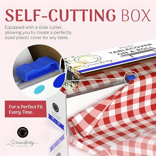 Grandipity Plastic Tablecloth Roll 54 Inch x 100 Feet