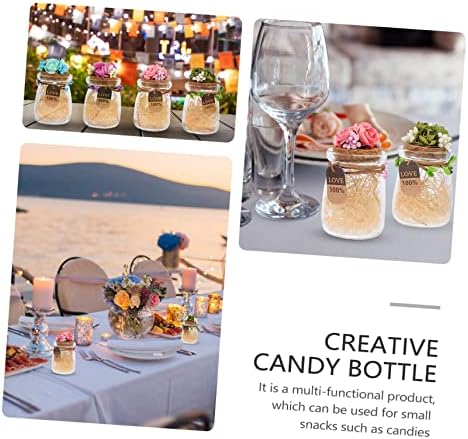 MAGICLULU 4pcs Creative Wedding Candy Glass Jars for Parties
