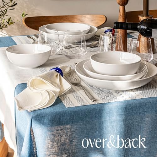 OverBack 100 Linen Woven Tablecloth - Blue 70x90