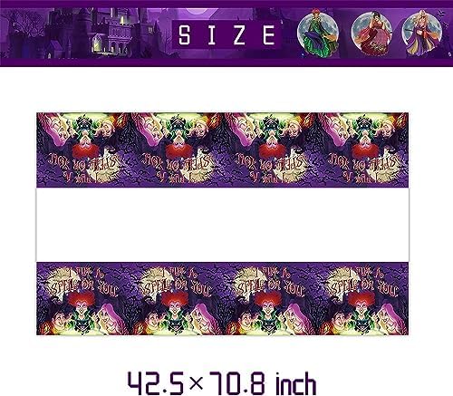 We1Fit 2 Pack Hocus Pocus Halloween Tablecloths 43x71 Inch
