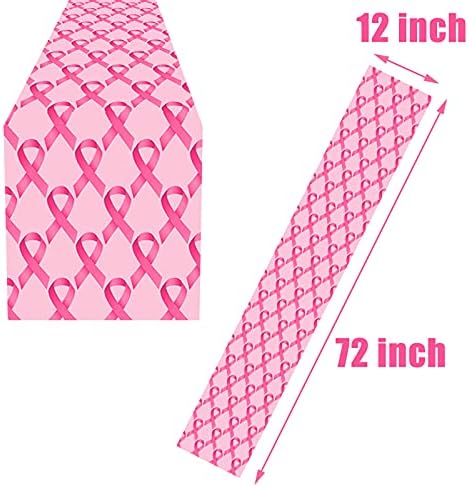 CupaPlay Pink Ribbon Table Runner - Breast Cancer Awareness Decor