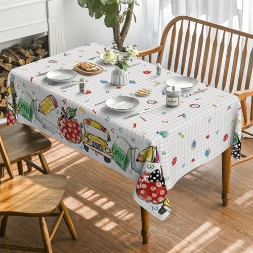 Horaldaily Back to School Tablecloth 60x84 Inch Rectangular
