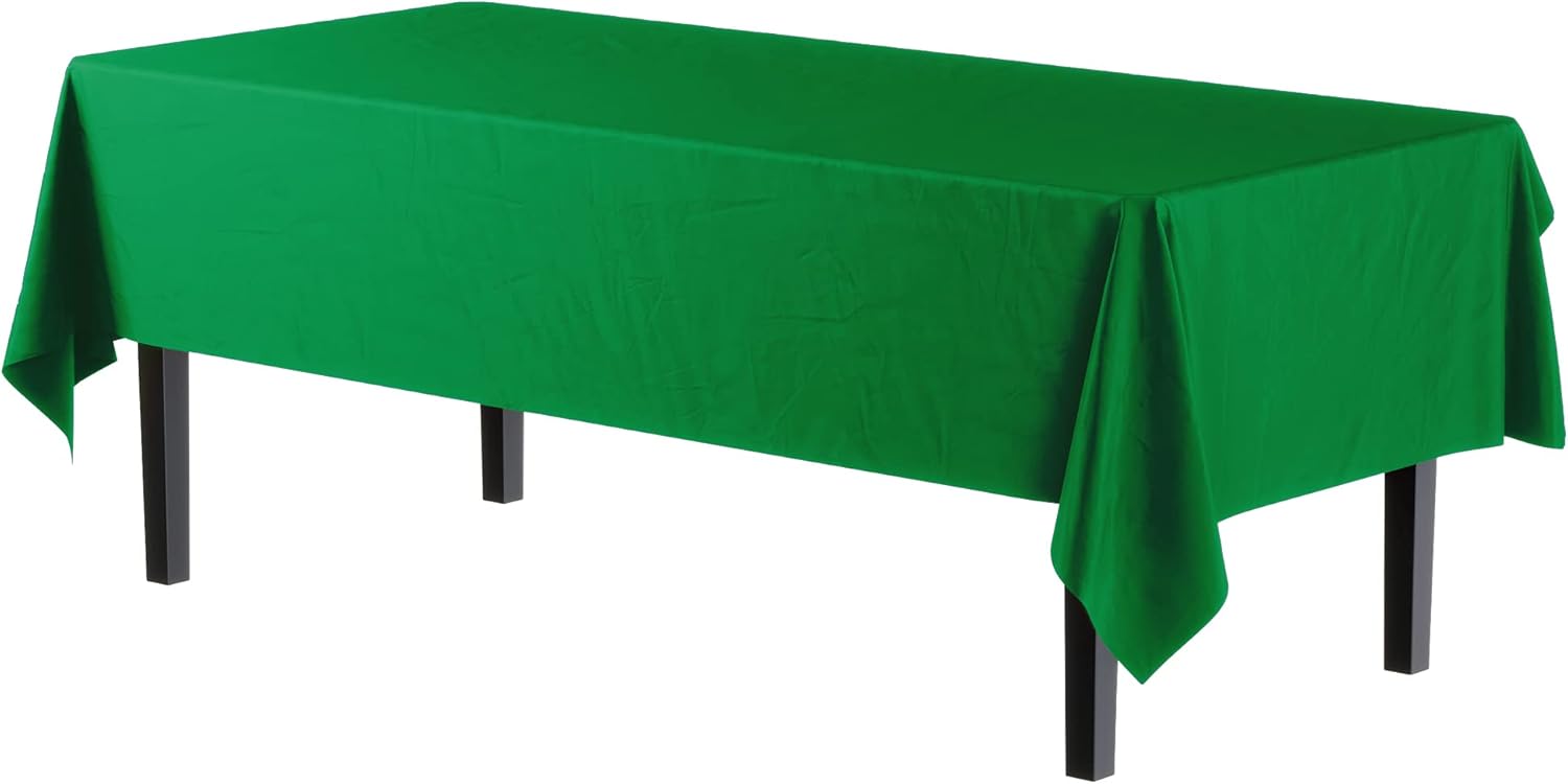 Exquisite Emerald Green Party Tablecloths 12-Pack
