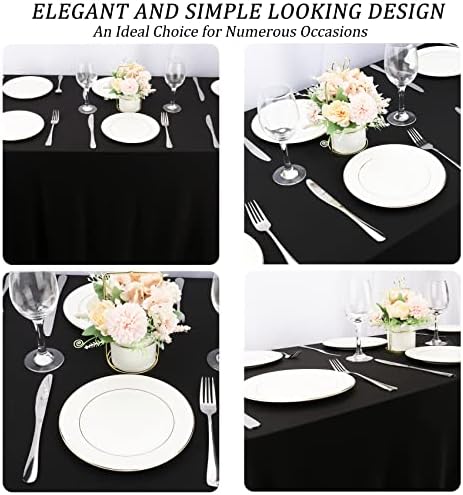 4 Pack 6 Foot Black Spandex Table Cloth for Folding Tables