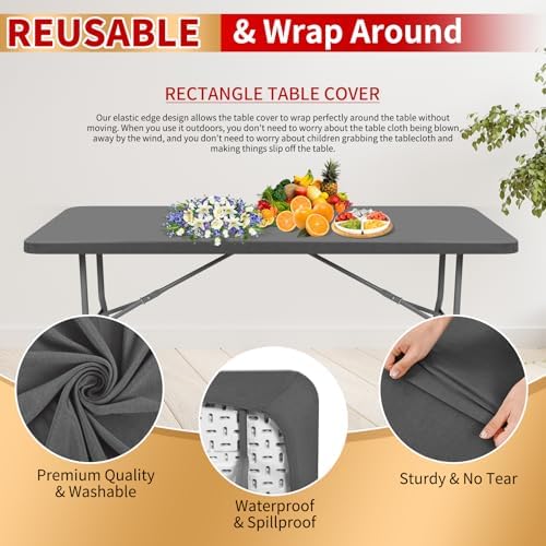 Showgeous 6 Pack Rectangle Tablecloths for 6 Foot Tables