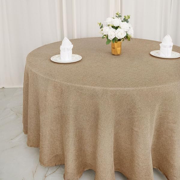 Balsa Circle 120 Inch Round Faux Burlap Tablecloth
