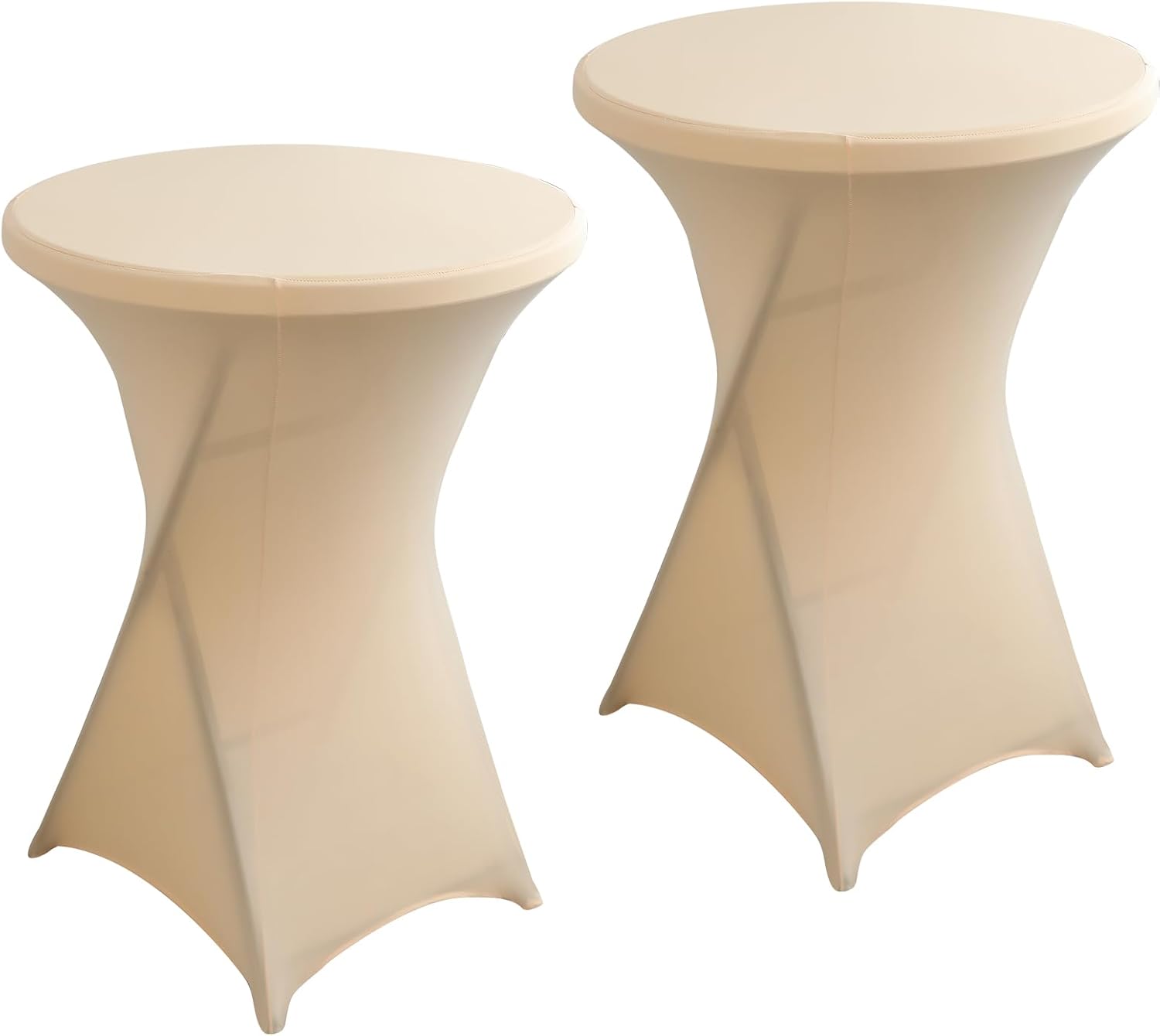 2Pack Black Spandex Cocktail Table Cover for Weddings Parties Events 24x43 Inch Elastic Round Tablecloth