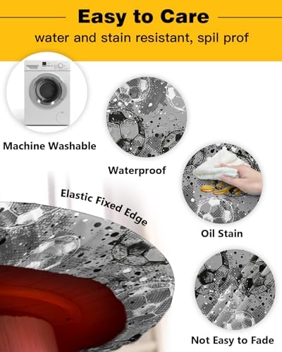 ZOE GARDEN Abstract Football Round Waterproof Table Cover