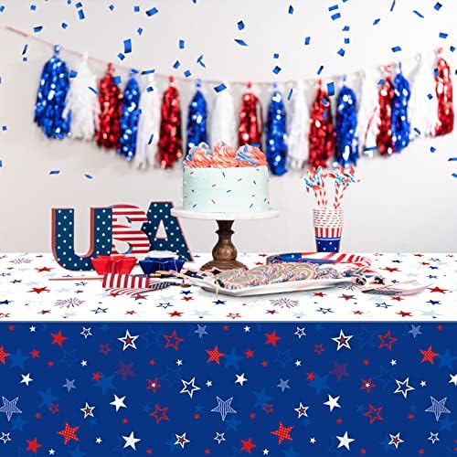 3 Pack Patriotic Tablecloths for 4th of July Party Decor