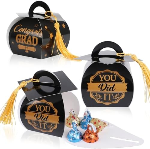 CCINEE 30 Pcs Graduation Cap Candy Box Set