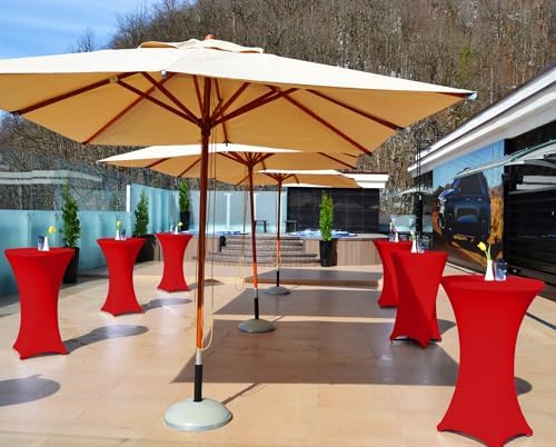 6 Pack Red Spandex Stretch Cocktail Table Covers for Round Tables