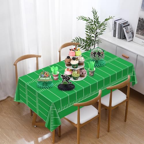 3Pcs Football Field Tablecloth 54x108 Inch for Party Decorations