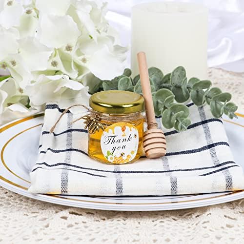 AuroTrends Mini Honey Jars 15oz Glass 30Pack with Dippers