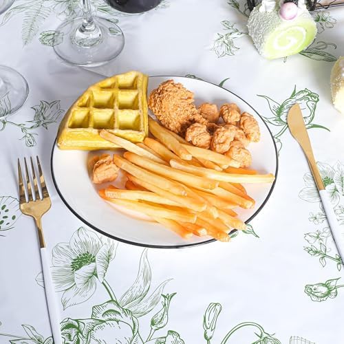 100 Ft Floral Plastic Tablecloth Roll with Cutter Box for Wedding Decor