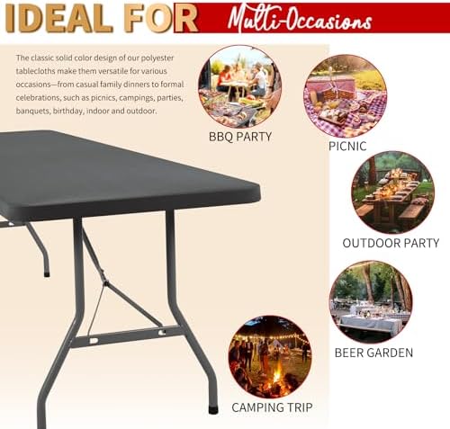Showgeous 6 Pack Rectangle Tablecloths for 6 Foot Tables