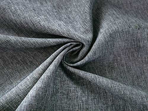 EHouseHome Faux Linen Tablecloth with Lace Trim - 70 Inch Grey Waterproof Spill Proof