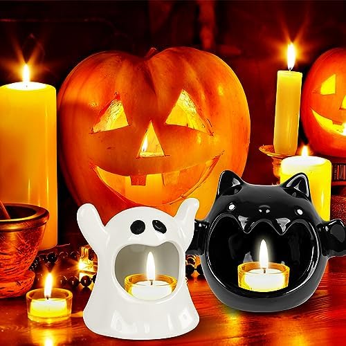 Kolewo4ever 4 Piece Halloween Candy Dish Holder Ceramic Bat Ghost Shape