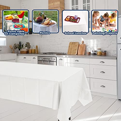 TULLIPAK 154 Pack White Tablecloths 36x108in USA Made
