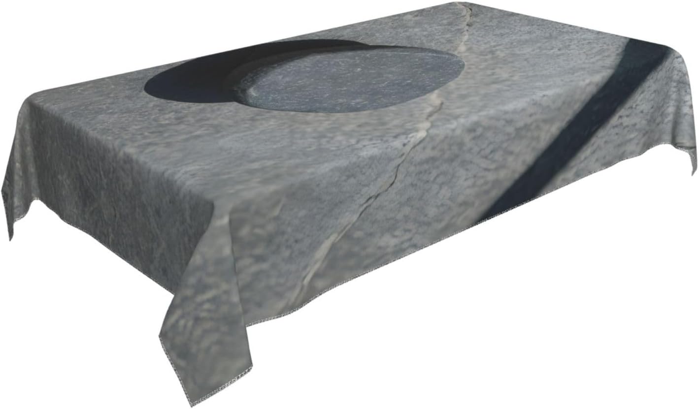 Zen Stone Print Rectangle Tablecloth - Elegance for Kitchen and Dining