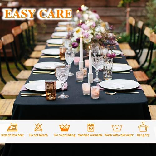 Wigenius 6 Pack Black Rectangle Tablecloths 60x102 Inch