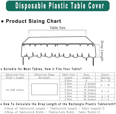 Light Yellow Plastic Tablecloths 2 Pack for 8 ft Table