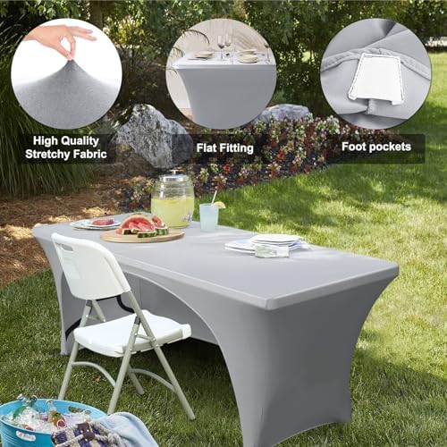 ABCCANOPY 2PCS 6 ft Gray Tablecloths