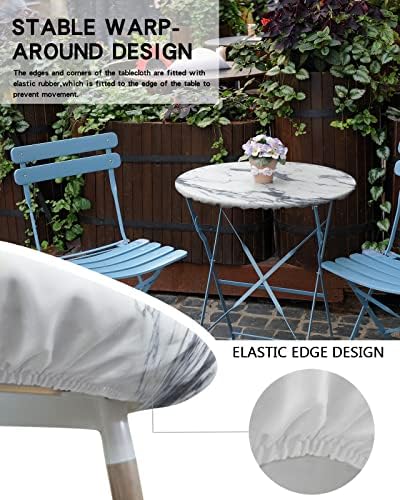 Modern Marble Striped Tablecloth for Round Tables 55-60in