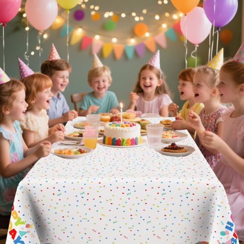 3 Pack Birthday Tablecloths for Kids 54x108 Inch Waterproof Rectangle Party Covers