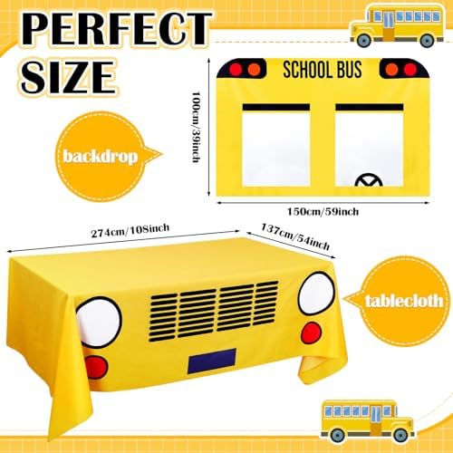 Oudain School Bus Party Decorations Set