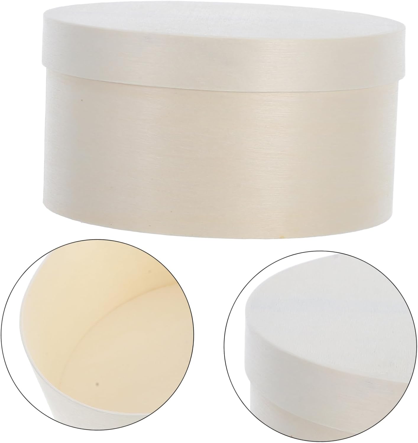 Healeved Round Wooden Box for Storage and Party Favors