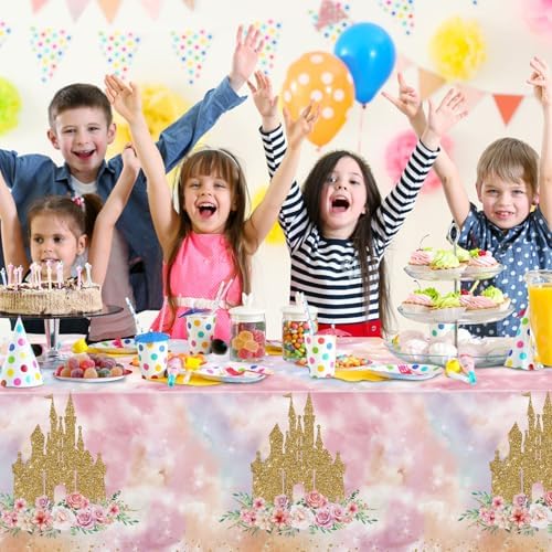 6 Pack Princess Tablecloths for Birthday Decorations