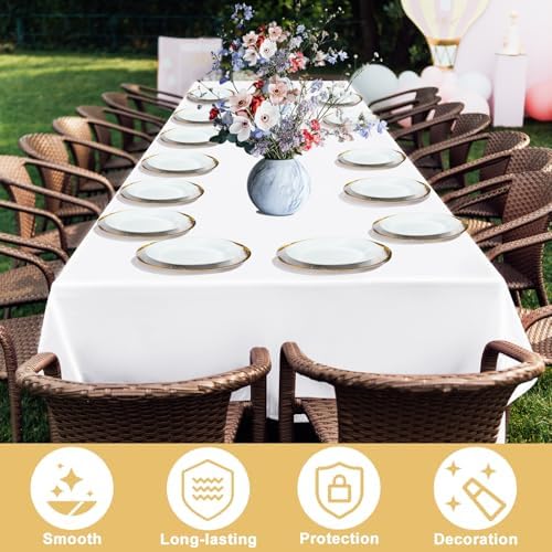 KINREEB Satin Table Cloth 58x102 Inch White