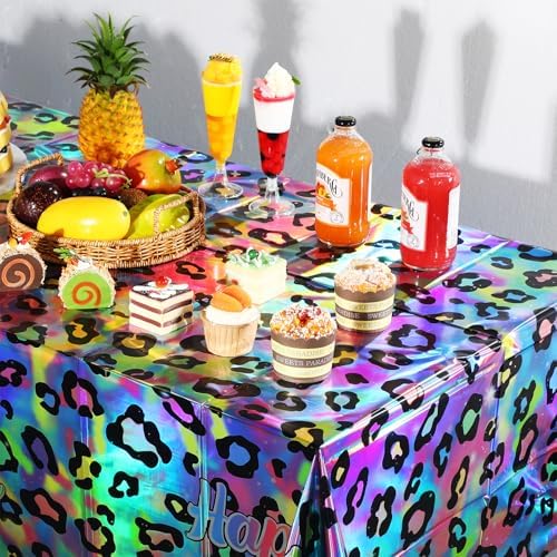 3 Pack Cheetah Print Tablecloth for Birthday Party