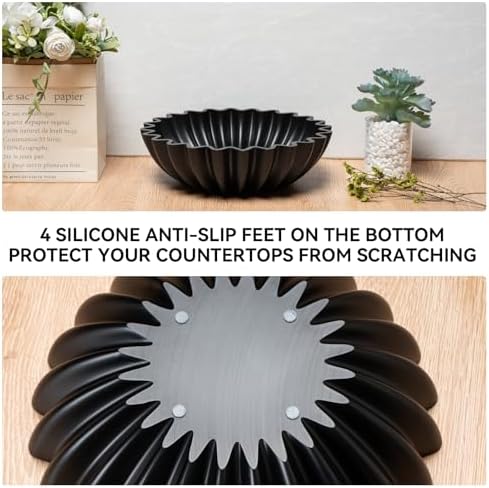 UHEY HOME Large Decorative Fruit Bowl with Ruffle Design