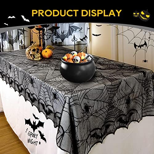 eZAKKA Halloween Table Cloth Black 48x96 Inch Rectangle