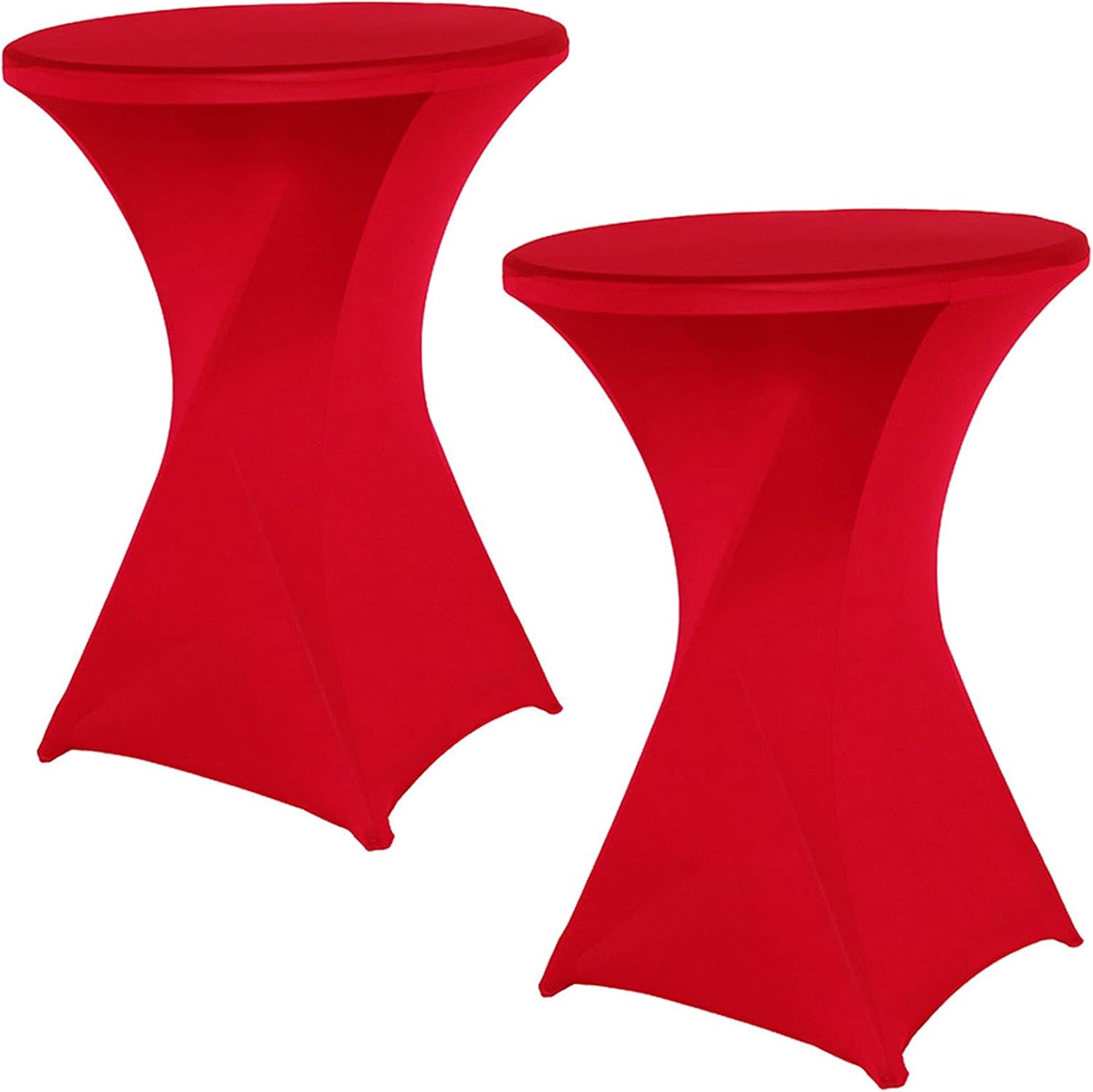 Jeloris 2 Pack 32x43 Inch Highboy Red Cocktail Spandex Tablecloth
