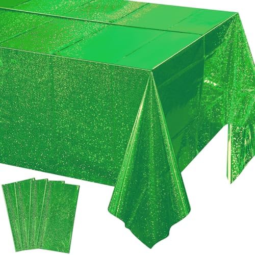4 Pcs Iridescent Green Tablecloth Party Decorations